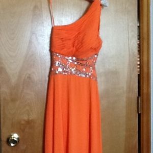 Orange Cache formal Prom dress