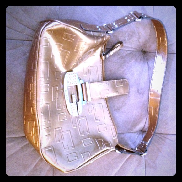 Gold guess purse