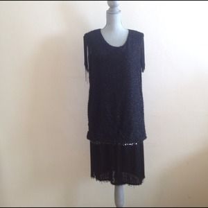 Vintage Flapper Gatsby black Dress