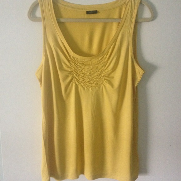 Mustard sleeveless blouse