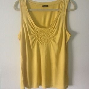Mustard sleeveless blouse