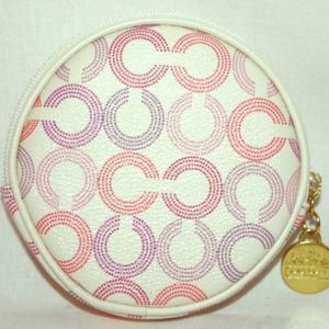 COACH Signature Round Circle Waverly Change Purse