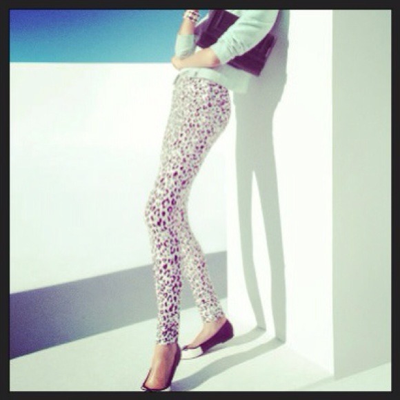 NEW💋White & Black Leopard Side Zip Skinnys SZ12💋 - Picture 1 of 4