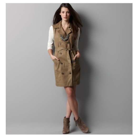 Trench coat sleeveless dress