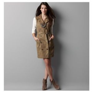 Trench coat sleeveless dress