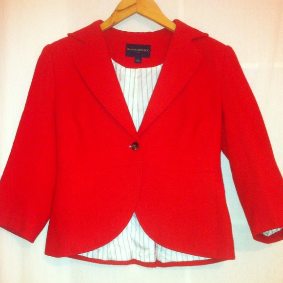 Tomato Red Wool Blazer