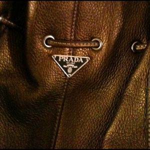 Bronze faux prada handbag
