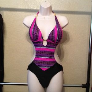 😍NWT Multicolored MONOKINI swimsuit L😍