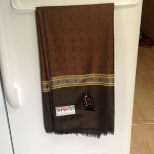 Brand new brown with gold tone shawl