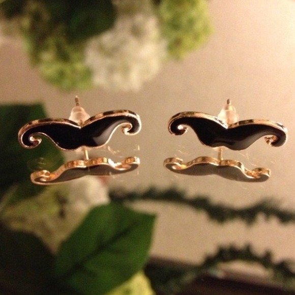 Mustache earrings