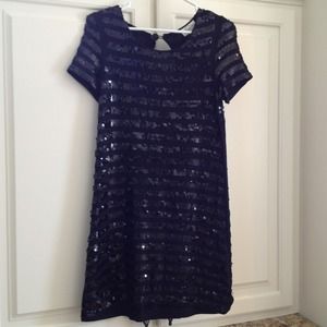 DeJavu knit dress with sequin stripes