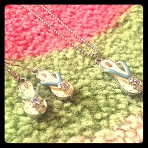 Flip Flop Earring and Necklace set