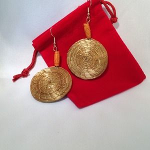 Golden grass earrings