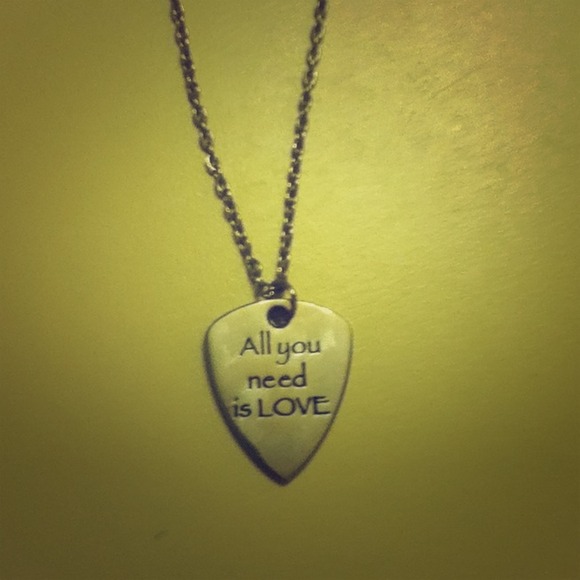 All you need is love guitar pick necklace