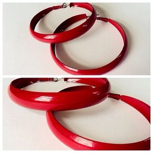 Red Hot Hoop Earrings