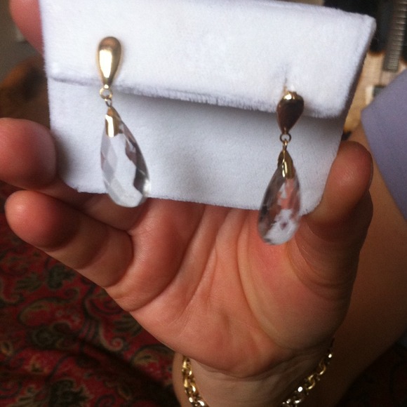 Ben Bridge crystal 14 k italian gold earings