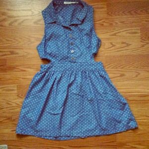 Super Cute Denim polka dot dress