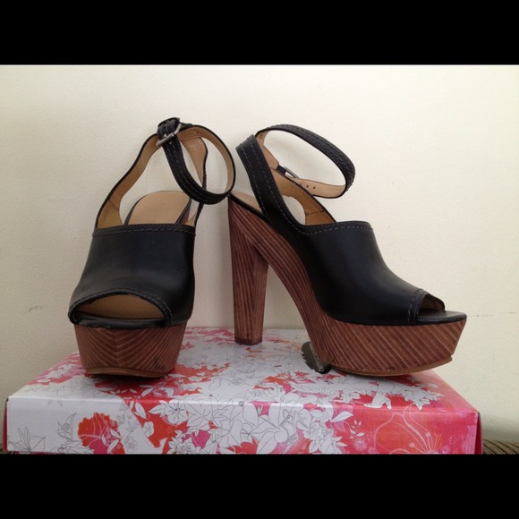 Nine West ankle strap platforms