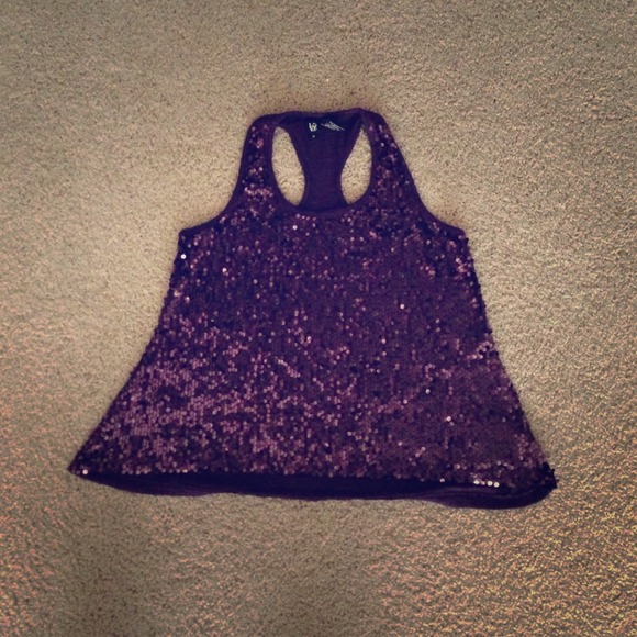 Purple glittery tank top