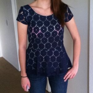 Blue peplum top