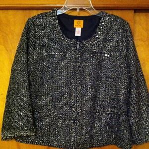 Sparkly, zip up darling jacket!