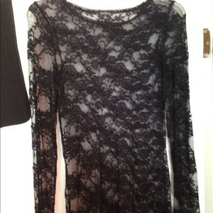 Black Long Sleeve Lace Top