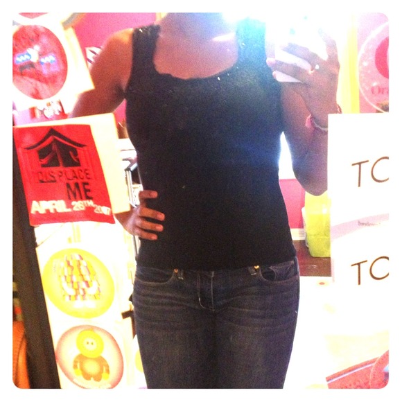Worthington lace and beaded tank