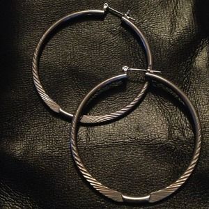 Metal hoop earrings