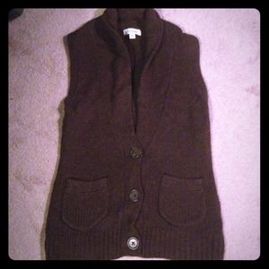 Brown sweater vest