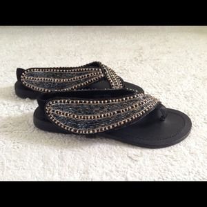 Gorgeous black beaded sandals