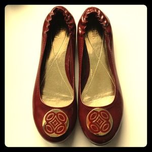 red ballet flats