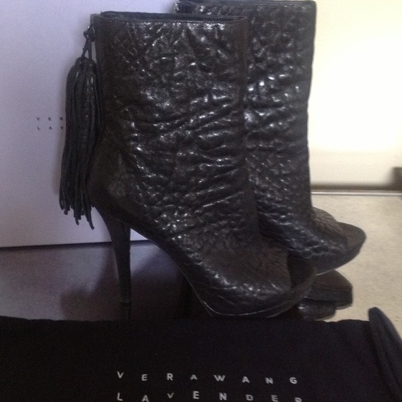 Vera Wang Peep-Toe Boot with Tassle