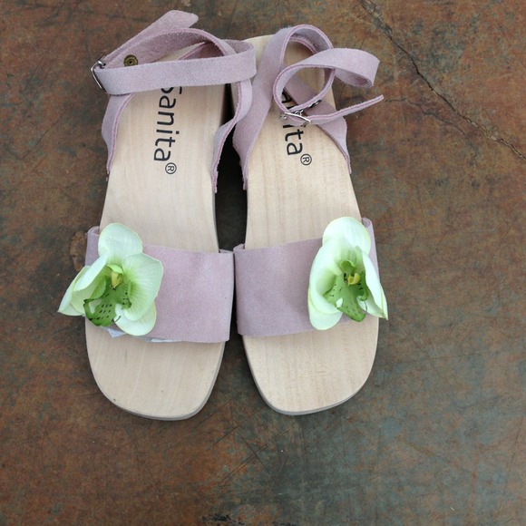 Sanita Clog Sandals pink suede leather Free People - Picture 4 of 4