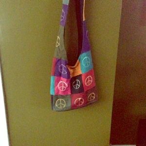 Peace sign messenger bag