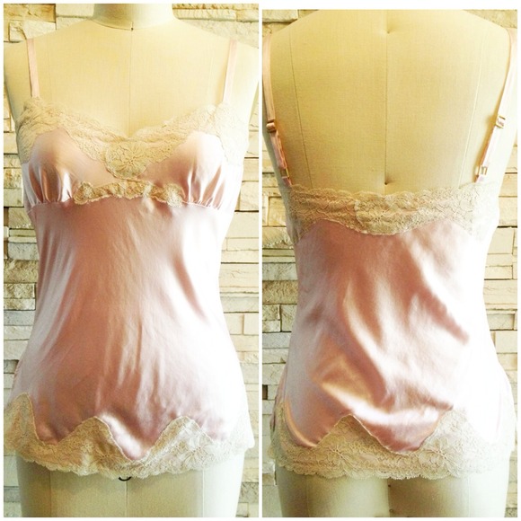 Stretch Silk and Lace Camisole