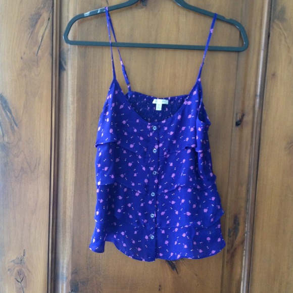 Blue and Purple Ruffle Tank