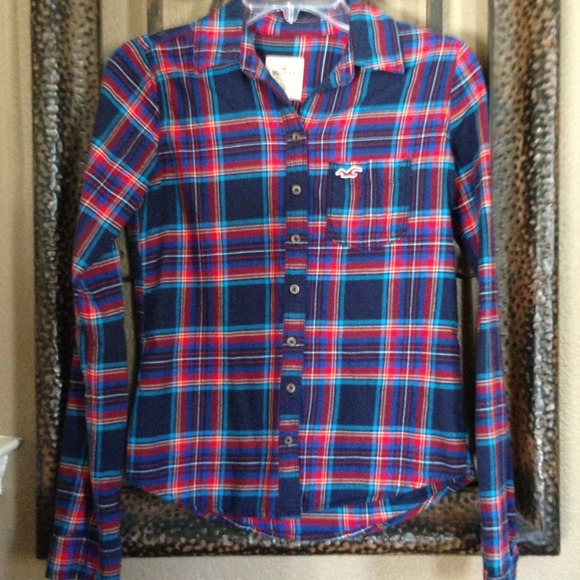 Hollister flannel plaid long sleeve shirt