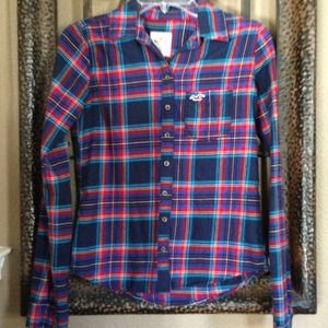 Hollister flannel plaid long sleeve shirt