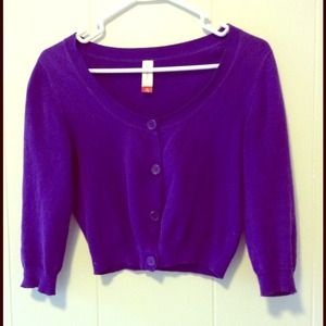 Cropped purple cardigan