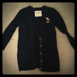 Abercrombie cardigan sweater navy
