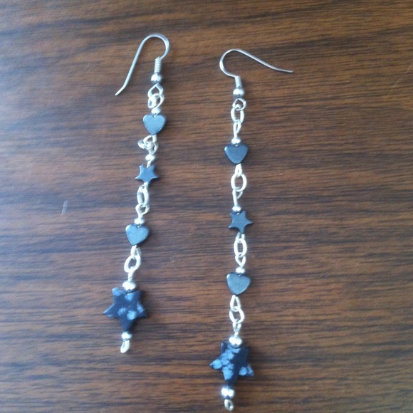 Black handmade earrings