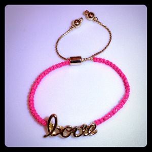 Neon Pink Love Bracelet