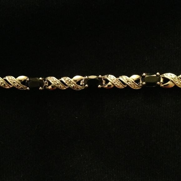 REDUCED Sterling silver and dark blue gem bracelet