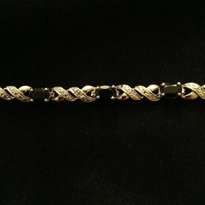 REDUCED Sterling silver and dark blue gem bracelet