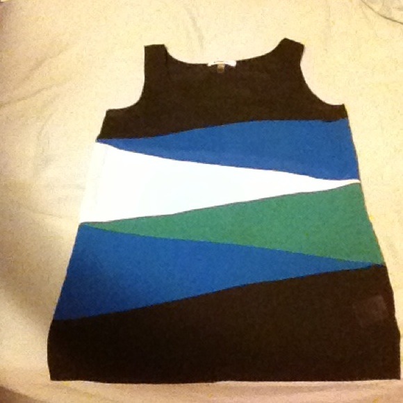 Sheer dknyc multi colored top- barely worn