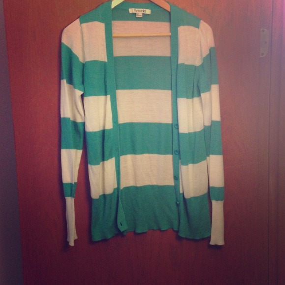 F21 Striped Cardigan