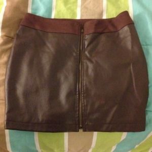 NWT brown leather skirt