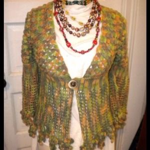 New Handmade Crochet Sweater with 1 button