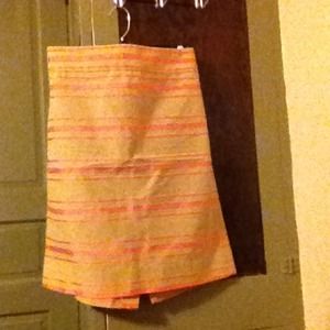 J. crew no. 2 tan and pink striped pencil skirt