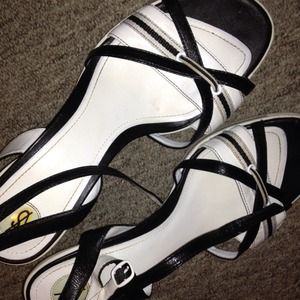 Cute black and white heels